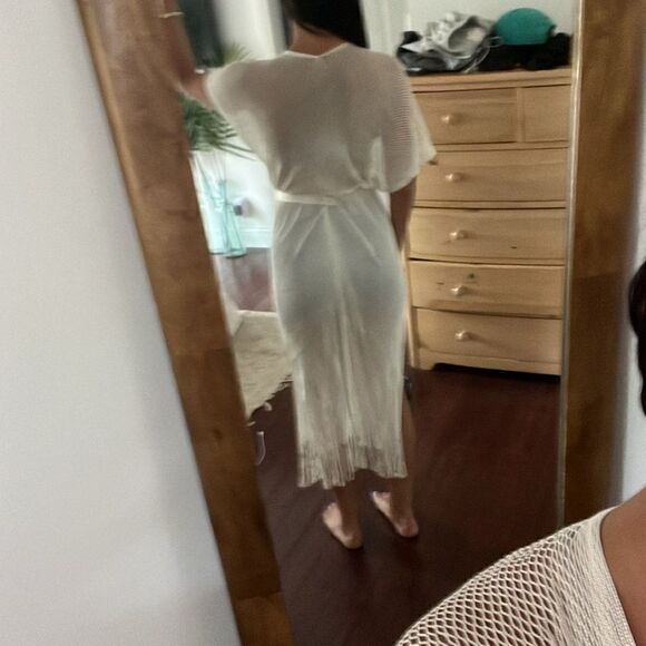 Creme Colored Open with Tie - Swim Coverup - BRAND NEW - Picture 2 of 4